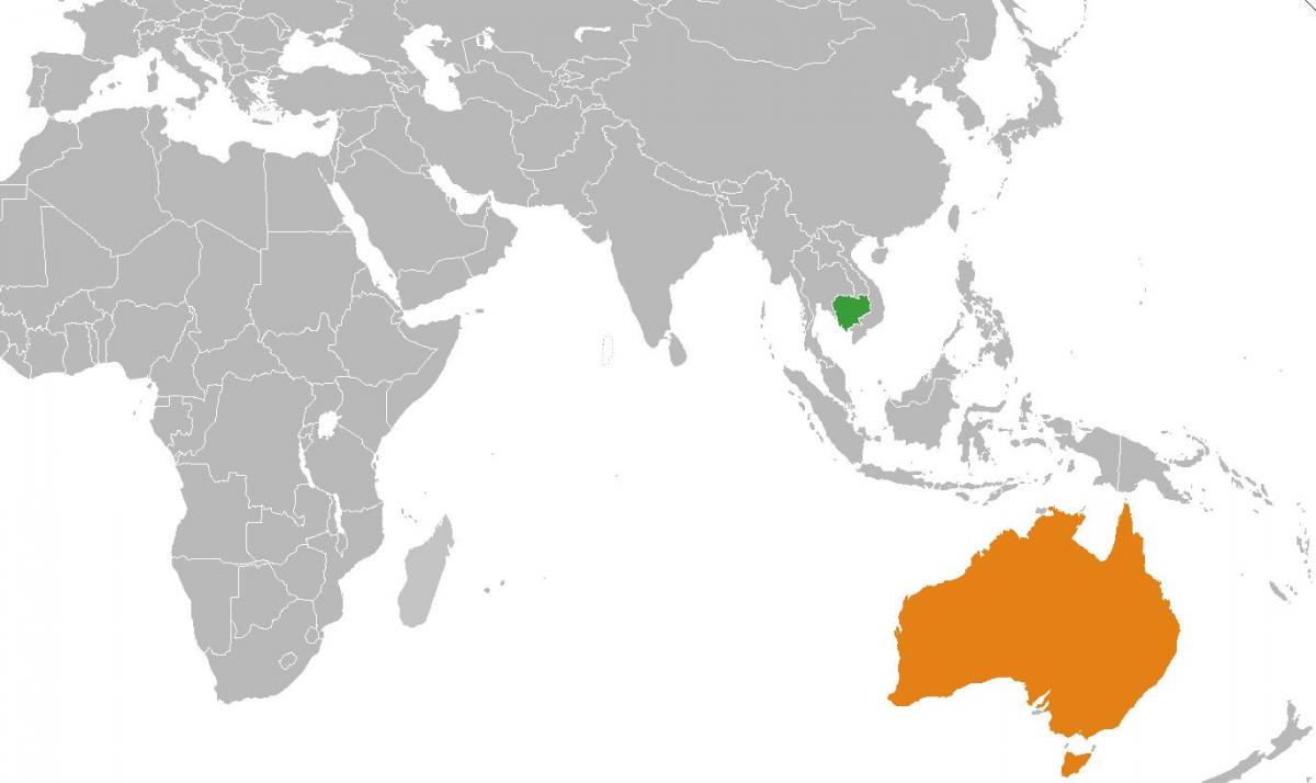 Kambodža mape, v mape sveta