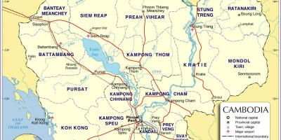 Mapa Kambodže cesty