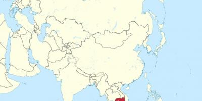 Mapa Kambodži v ázii