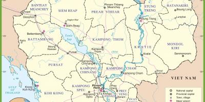Mapa Kambodže politické